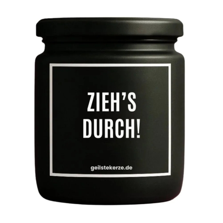 Duftkerze „Zieh‘s Durch!“ – Wichtelgeschenk Kollegin