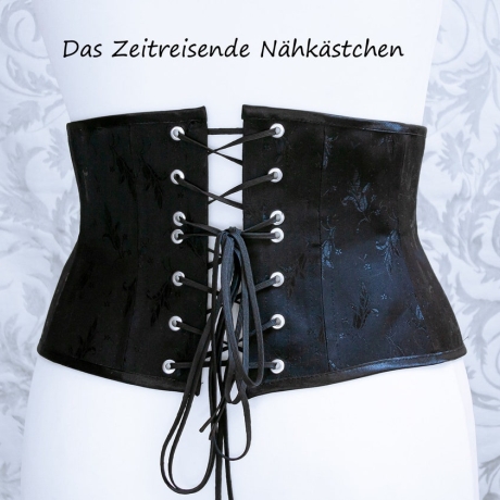 Schwarzes Coutil-Taillenkorsett – Victorian Style, Gothic, Empire