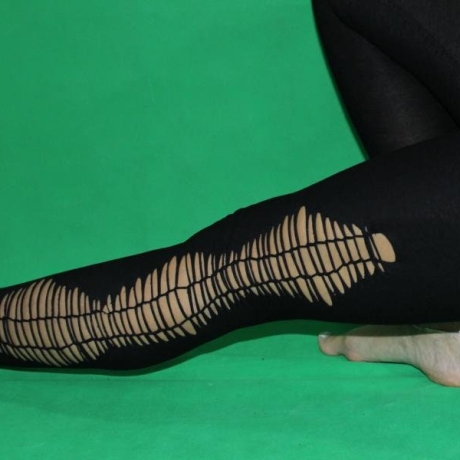cutout Leggings schwarze Goa Hose cut out Leggings-Hose Yoga