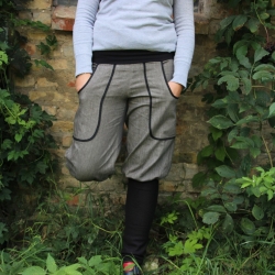 Knickerbocker, Pumphose, Jeans mit Stulpen, graue Jeanshose