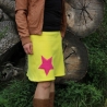 Fleece Rock A-Line Stern Ausgestellter Rock gelb pink 