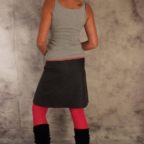 Jeansrock A-Form Jeans Rock Stern knielanger Stretch 