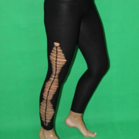 cutout Leggings schwarze Goa Hose cut out Leggings-Hose Yoga