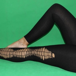 cutout Leggings schwarze Goa Hose cut out Leggings-Hose Yoga