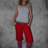 rote Knickerbocker Pumphose Cord gestreifte Stulpen Cordhose