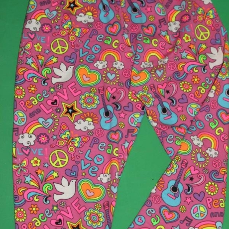 Hippie Leggings bunt Goa Hose Peace Love Leggings Yoga leggins