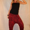 bunte Haremshose Pumphose Sarouel Baggy Hose schwarz rot Hose