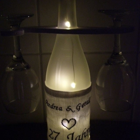 Beleuchtete Flasche zur Hochzeit, Hochzeitstag