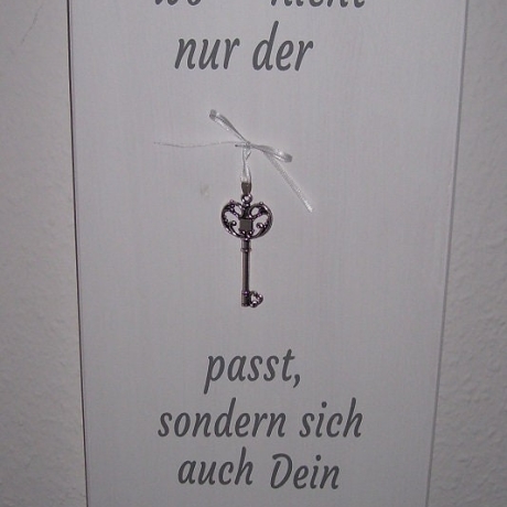 Deko Schild Zuhause ist...mit Schlüssel und Herz