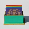 Chakra Farben Untersetzer Set mit Blume des Lebens mit Kästchen