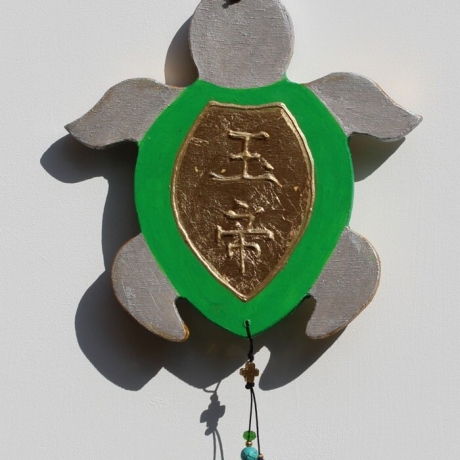 Feng Shui Deko Schildkröte Bellona für Glück und Schutz, Grün