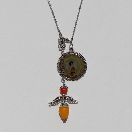 Erzengel Uriel Halskette mit Engel Pendel in Gelb und Stern Box