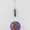 Amethyst Chakra Pendel Boho Kette in mit Lebensblume und Quaste