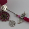 Erzengel Jophiel Engel Pendel Halskette in Pink mit Lotus Blume