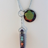 Amethyst Pendel Halskette mit Blume des Lebens und Lotus Symbol