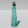 Originelle Glas Flasche in Türkis Weiß mit Schriftzug Happiness