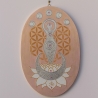 Mond Göttin in Lotus Wand Deko oval mit Blume des Lebens, rosa