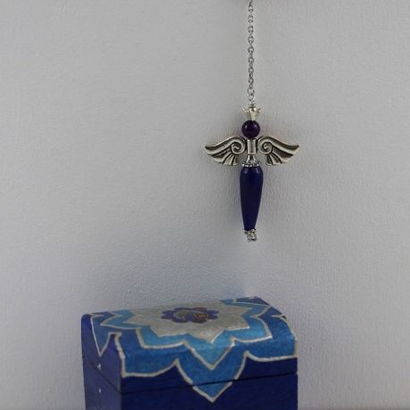 Erzengel Michael Edelstein Engel Pendel Halskette mit Lotus Blume