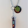 Amethyst Pendel Halskette mit Blume des Lebens und Lotus Symbol