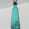 Glas Flasche in Türkis Blau Weiß mit Schriftzug Good Vibes