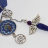 Erzengel Michael Edelstein Engel Pendel Halskette mit Lotus Blume