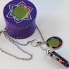 Amethyst Pendel Halskette mit Blume des Lebens und Lotus Symbol