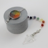 Pendel Armband mit Lebensblume in Chakra Farben und Bergkristall