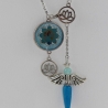 Erzengel Sandalphon Engel Pendel Kette in Türkis Blau mit Lotus