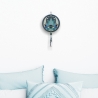 Drittes Auge Wand Deko mit Mond und Lotusblume in Blau Silber