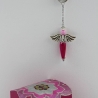 Erzengel Jophiel Engel Pendel Halskette in Pink mit Lotus Blume