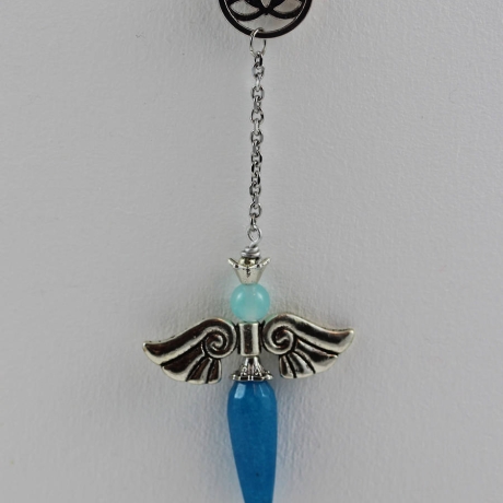 Erzengel Sandalphon Engel Pendel Kette in Türkis Blau mit Lotus
