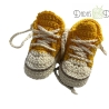 Babyschuhe/Babychucks gehäckelt sonne-creme in Gr.ca 15