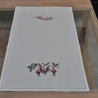 Tischläufer BLUMEN IN ROSA gestickt, kreuzstich
