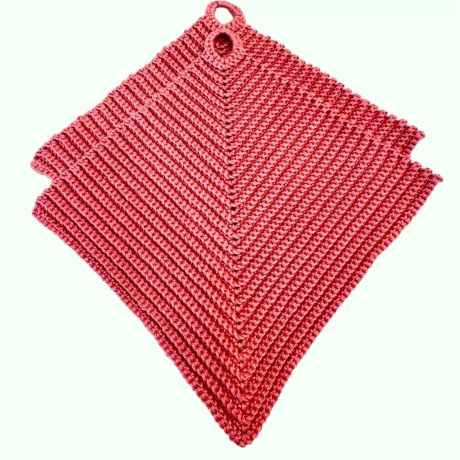 Topflappen gehäkelt in Rippenmuster - 1 Paar (2 Stück) 