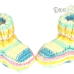 Babyschuhe gestrickt mit Marienkäfer Gr. ca 16