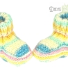 Babyschuhe gestrickt mit Marienkäfer Gr. ca 16
