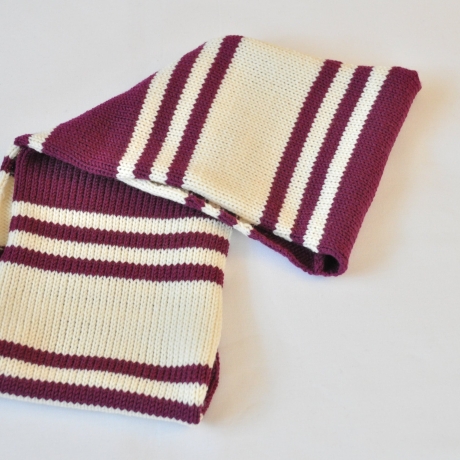 Schlauchschal burgund-weiß Baby, Kind gestrickt