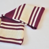 Schlauchschal burgund-weiß Baby, Kind gestrickt