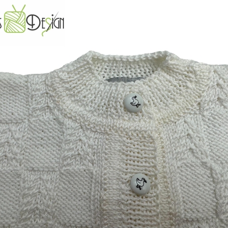 Gestrickte Jacke AMY Baby,Kind-Gr.68/74 mit Mütze