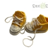 Babyschuhe/Babychucks gehäckelt sonne-creme in Gr.ca 15