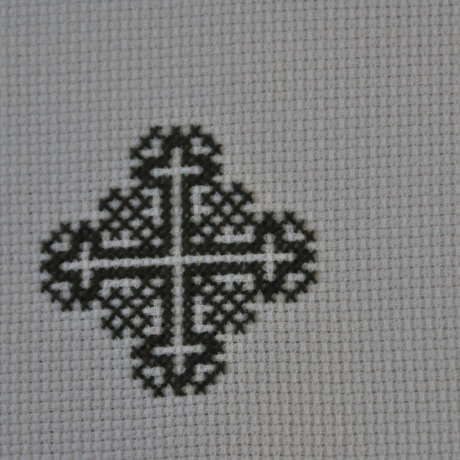 Gestickte Servietten Schneeflocke grün - 2 Stück