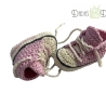 Babyschuhe/Babychucks gehäkelt rosa-natur in Größe 13/14