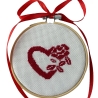 Kreuzstichbild HERZ MIT ROSE