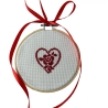 Kreuzstichbild HERZ MIT ROSE