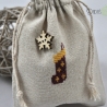 Leinensäckchen zum Nikolaus/Weihnachten, bestickt