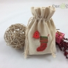 Leinensäckchen zum Nikolaus/Weihnachten, bestickt