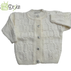 Gestrickte Jacke AMY Baby,Kind-Gr.68/74 mit Mütze
