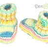Babyschuhe gestrickt mit Marienkäfer Gr. ca 16