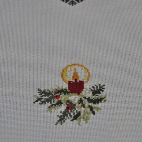 Tischläufer Weihnachten in grün, kreuzstich