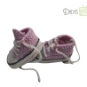 Babyschuhe/Babychucks gehäkelt rosa-natur in Größe 13/14